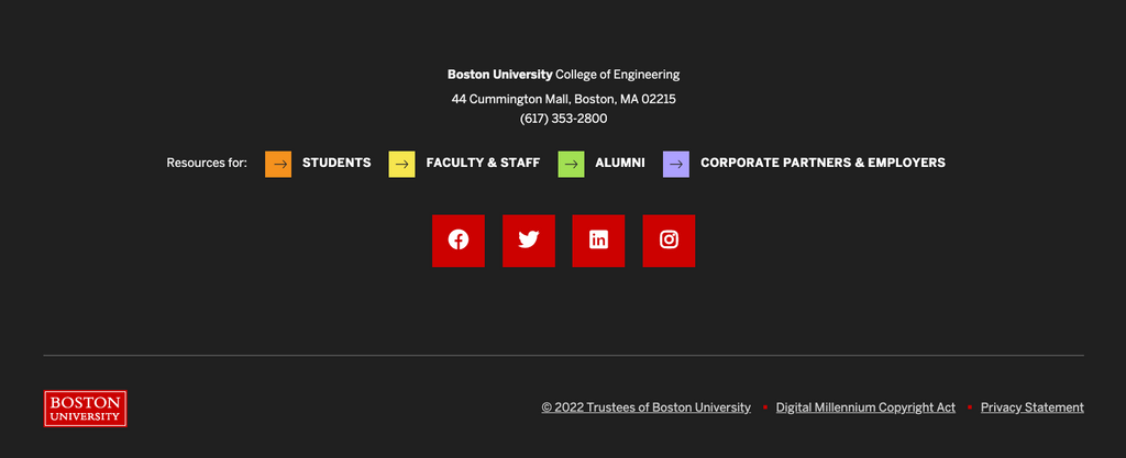 College of Engineering website footer